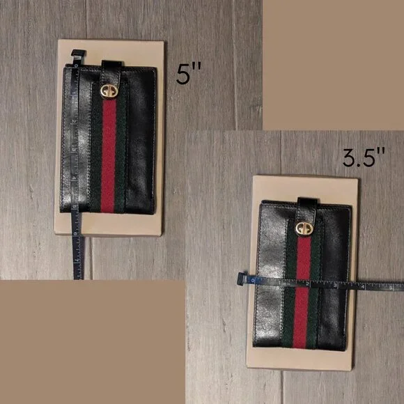 Gucci, Vintage Long Bifold Wallet, Black Leather with Iconic Stripe - Picture 16 of 16